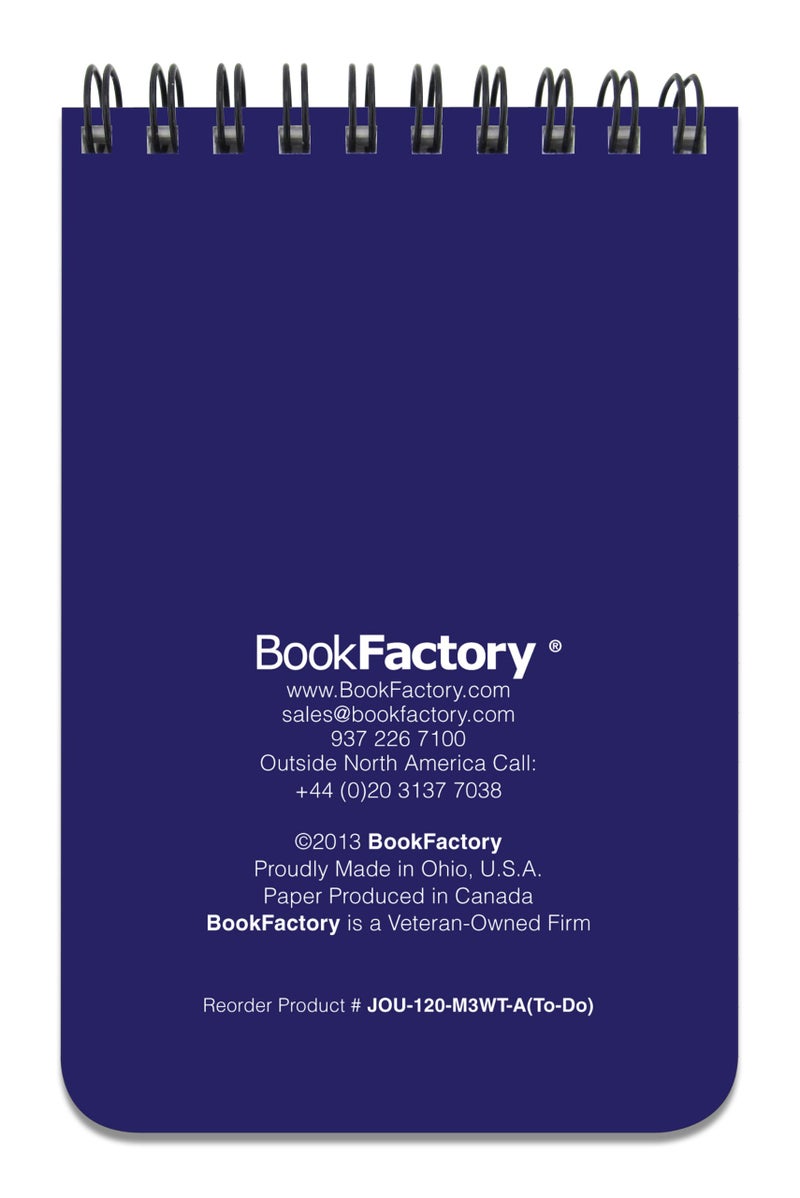 BookFactory to Do List Notebook/Journal/Pocket Notepad, 120 Pages â€“ 3.5 x 5.25, Durable Translucent Cover, Wire-O Top Bound (Made in USA) - Image 5